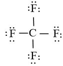 Viết công thức Lewis của CF4,C2H6, C2H4 và C2H2