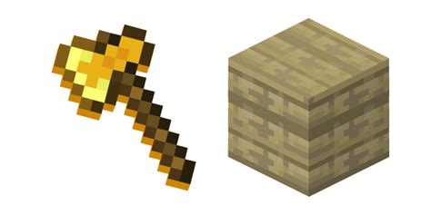 Minecraft Golden Axe and Birch Planks cursor – Custom Cursor