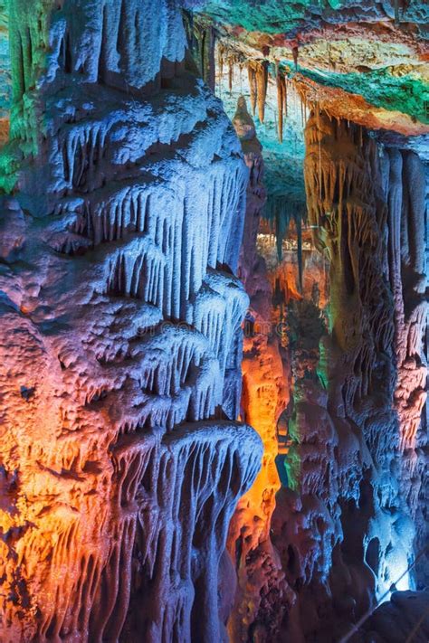 Soreq Cave . Stalactite Stalagmite Cavern . Israel Stock Image - Image ...