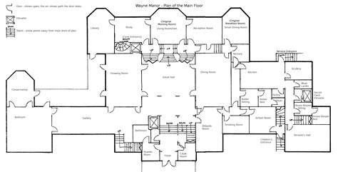 Wayne Manor - Main Floor Plan by geckobot on DeviantArt