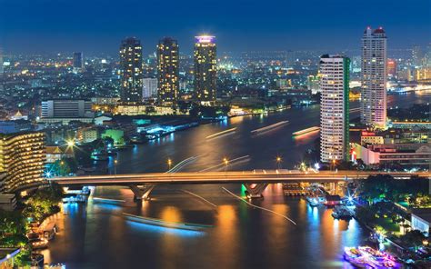 Download wallpaper for 720x1280 resolution | Bangkok, Thailand, city night, river, lights ...