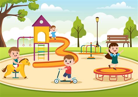 Children Playground with Swings, Slide, Climbing Ladders and More in ...