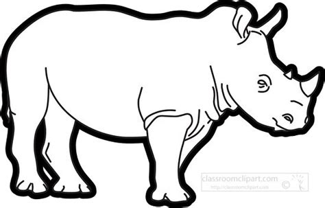 Rhinoceros Clipart-rhinoceros wid animal side view outline printable ...