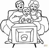 Family In Front Of TV coloring page  Free Printable Coloring Pages sketch template