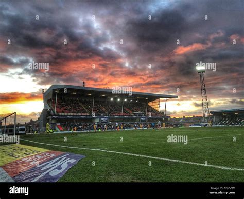 Dramatic skies over Blundell Park in Cleethorpes as Grimsby Town FC ...