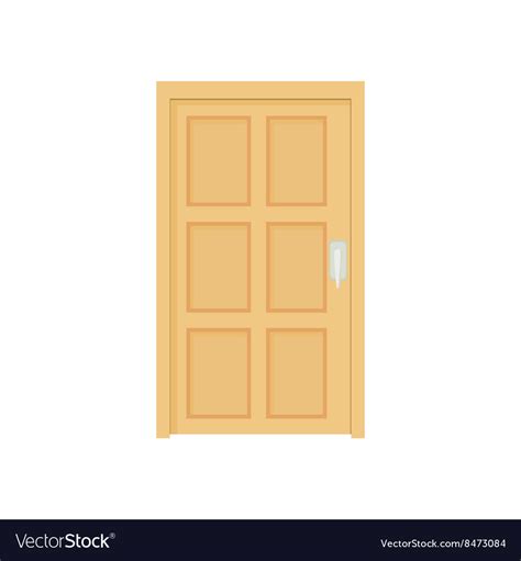 Closed wooden door icon cartoon style Royalty Free Vector