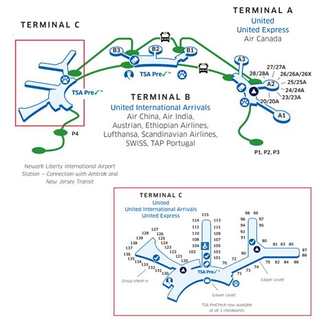 Newark Airport United Terminal Map - Tourist Map Of English