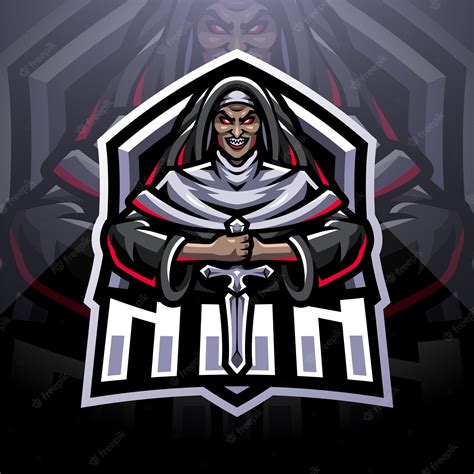 Premium Vector | Nun esport mascot logo design