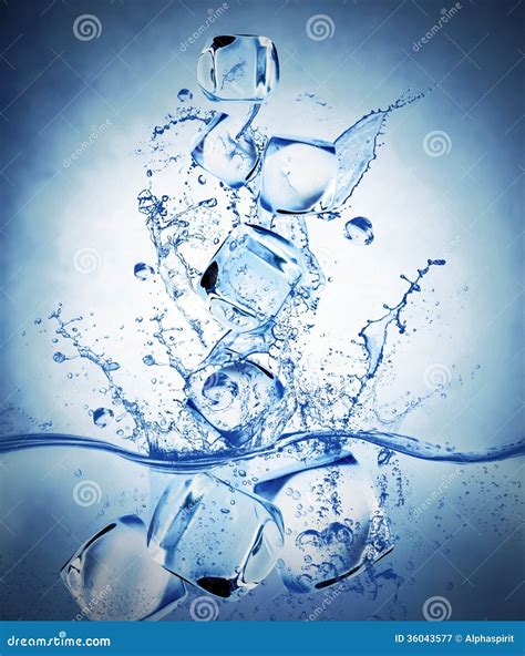 Ice cube and water splash stock image. Image of drink - 36043577