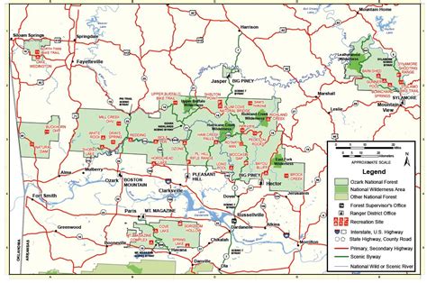 Map Of Ozark National Forest In Arkansas