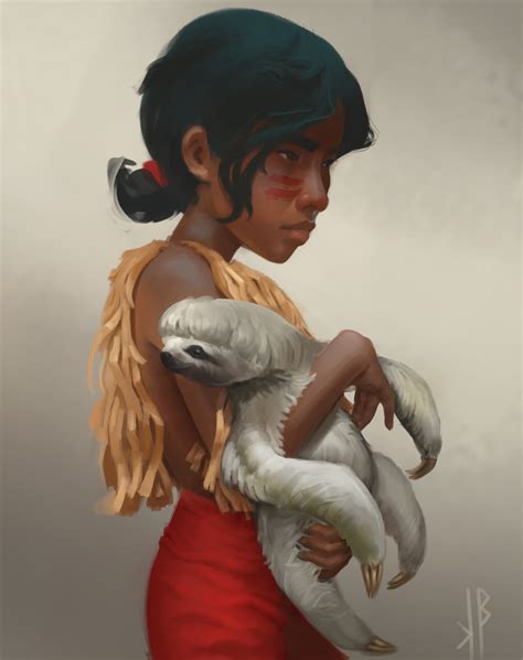 ArtStation - Girl with sloth