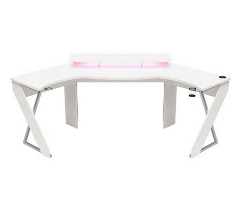 NTense Xtreme White LED Gaming Corner Desk with Riser & Wireless Charging | Big Lots