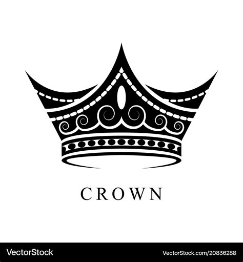 Black crown logo 01 Royalty Free Vector Image - VectorStock