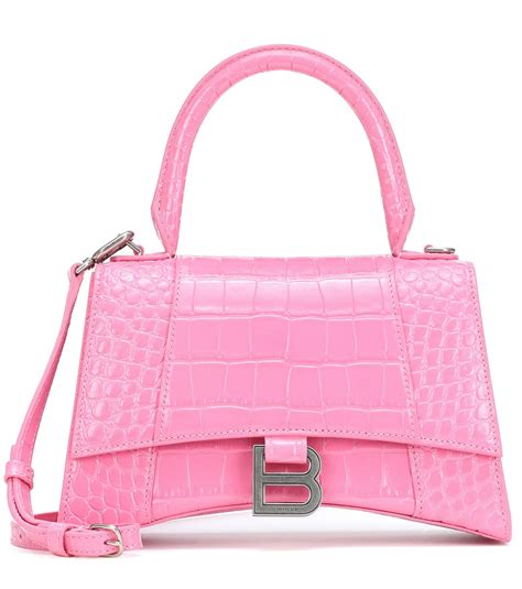 Balenciaga Hourglass Small Leather Tote in Pink - Lyst