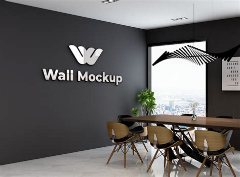 3d Meeting Room interior design with wall mockup on PSD by Ayyat Ahmad on Dribbble