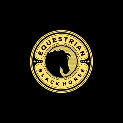 Premium Vector | Vintage equestrian black horse logo