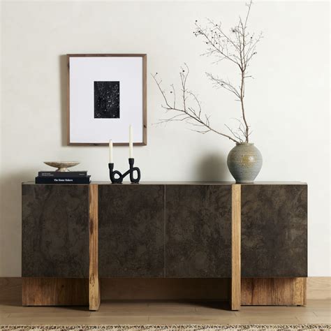 Bingham Rustic Oak 4-Door Sideboard | Zin Home