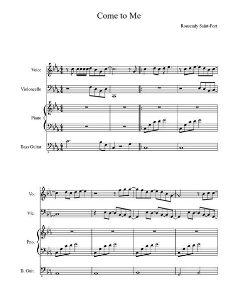 Come to me- Instrumental Sheet music for Piano, Voice (Other) (Piano-Voice) | Download and print ...