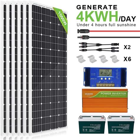 ECO-WORTHY 1KW Complete Solar Panel System Kit with Battery and Inverter