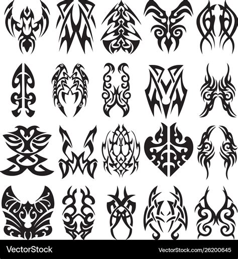 Tribal tattoo designs and patterns Royalty Free Vector Image