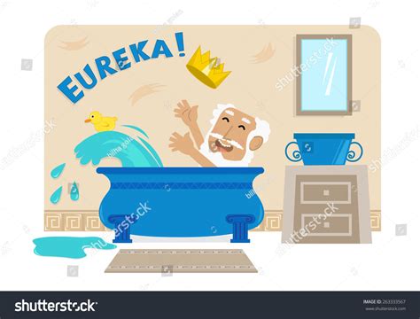 Archimedes Bathtub Cartoon Illustration Archimedes His Stock Vector 263333567 - Shutterstock