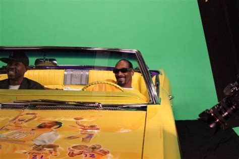 Snoop Dogg on set in his "Lakermobile at Loyal Studios directed by Bob ...