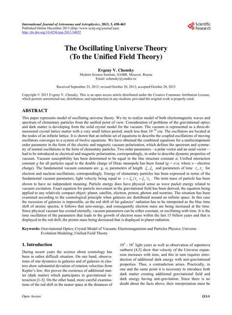 (PDF) The Oscillating Universe Theory (To the Unified Field Theory)