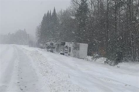 Tractor-Trailer Rollover on Route 161, Madawaska Lake, Maine