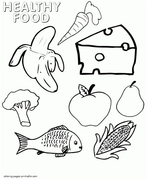 Free food coloring pages for children || COLORING-PAGES-PRINTABLE.COM