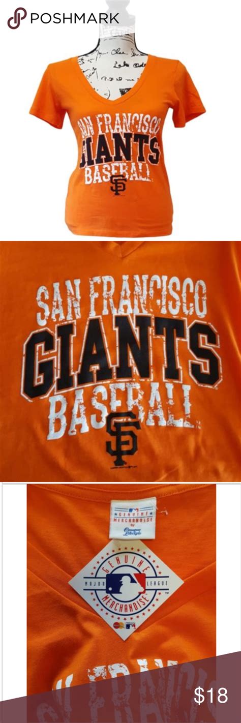 NWT SF Giants Baseball Orange V Neck Tee | Sf giants baseball, Sf ...