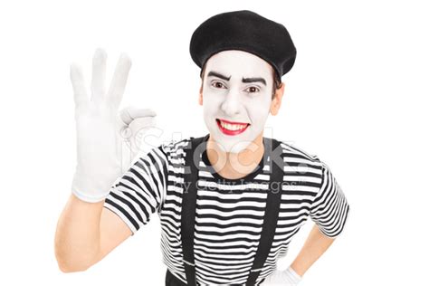 Mime Artist Gesturing With His Hand Stock Photo | Royalty-Free | FreeImages