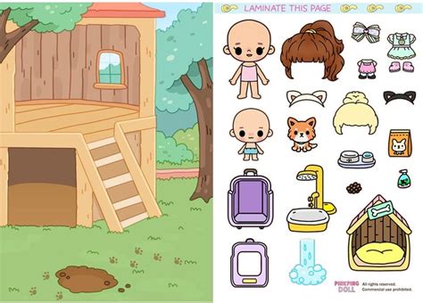 Cute Paper dolls & Puppy Printables for Kids/ Paper Toy/quiet book/Pet ...