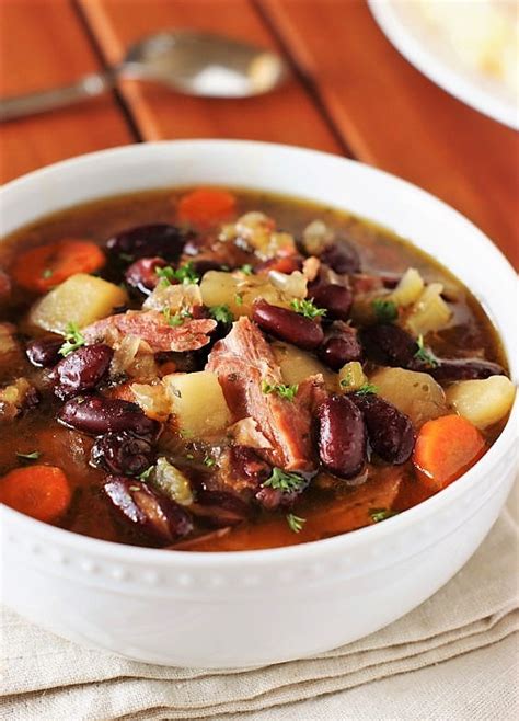 Slow Cooker Ham & Kidney Bean Soup | The Kitchen is My Playground