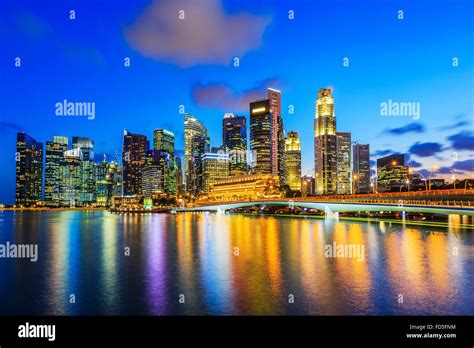 Singapore City, Singapore. Skyline at the Marina Bay Stock Photo - Alamy