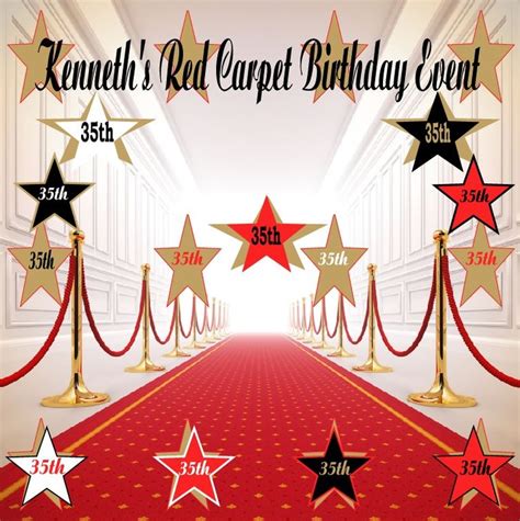 Kenneth's Red Carpet Birthday Event Backdrop Banner 173198 | sign11.com ...