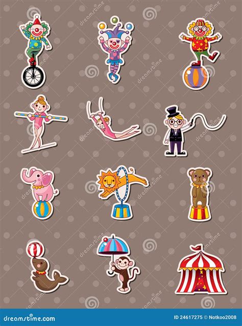 Circus stickers stock vector. Illustration of decoration - 24617275