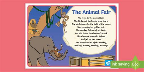 The Animal Fair Nursery Rhyme Poster | EYFS | Twinkl