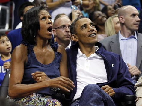 Barack And Michelle Obama Photos On The Kiss Cam Watching Team USA Basketball - Business Insider