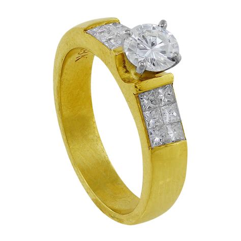 Estate Yellow Gold Princess Cut Diamond Ring – CJ Charles Jewelers