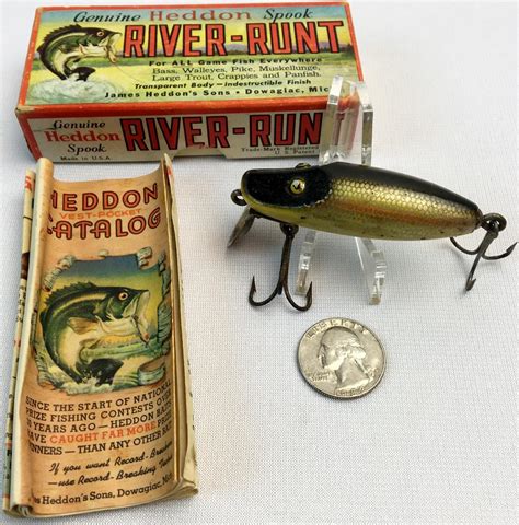 Lot - Vintage Heddon River-Runt Spook Fishing Lure w/ Original Box