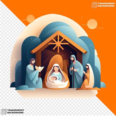 Premium PSD | Illustration of nativity scene about christmas