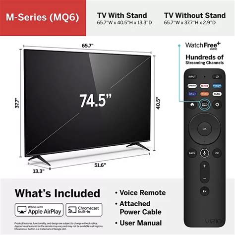 VIZIO 75" M6 Series 4K QLED HDR Smart TV - M75Q6-J03 - The TV Outlet ...