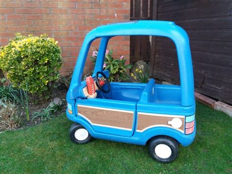 Vintage Rare Little Tikes Blue Woody Mini Van, Cozy Coupe Ride On Toy Car, Collectable | in ...