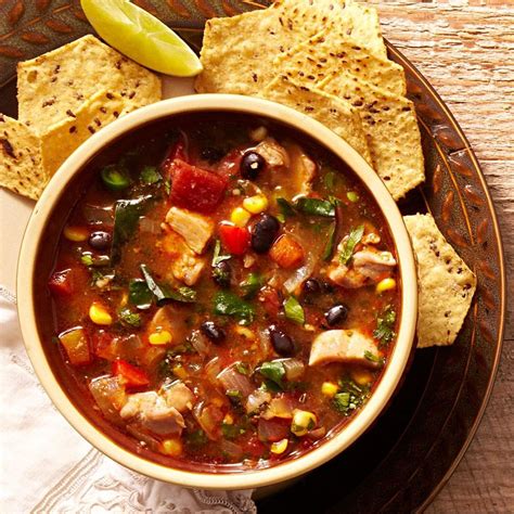 Southwestern Vegetable & Chicken Soup Recipe - EatingWell