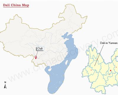 Dali Map: Dali China Map, Dali Yunnan Map, Dali Attraction Map