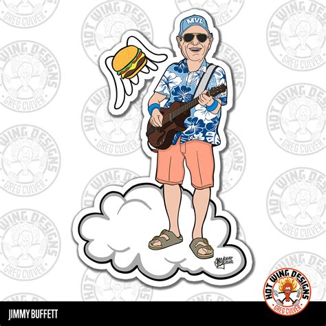 Jimmy Buffett Sticker | Hot Wing Designs