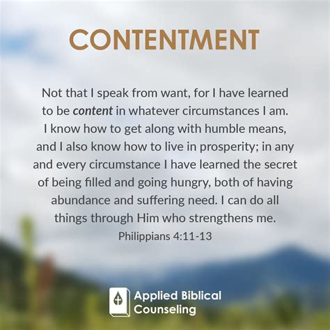 Contentment – Applied Biblical Counseling