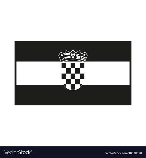 Flag of Croatia monochrome on white background Vector Image