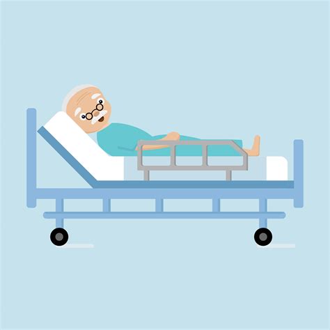 Senior man lying in hospital bed. 581059 Vector Art at Vecteezy