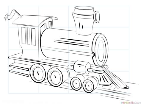 How to draw a steam train | Step by step Drawing tutorials